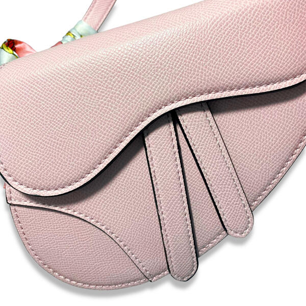 Large Pink Saddle Purse with Scarf