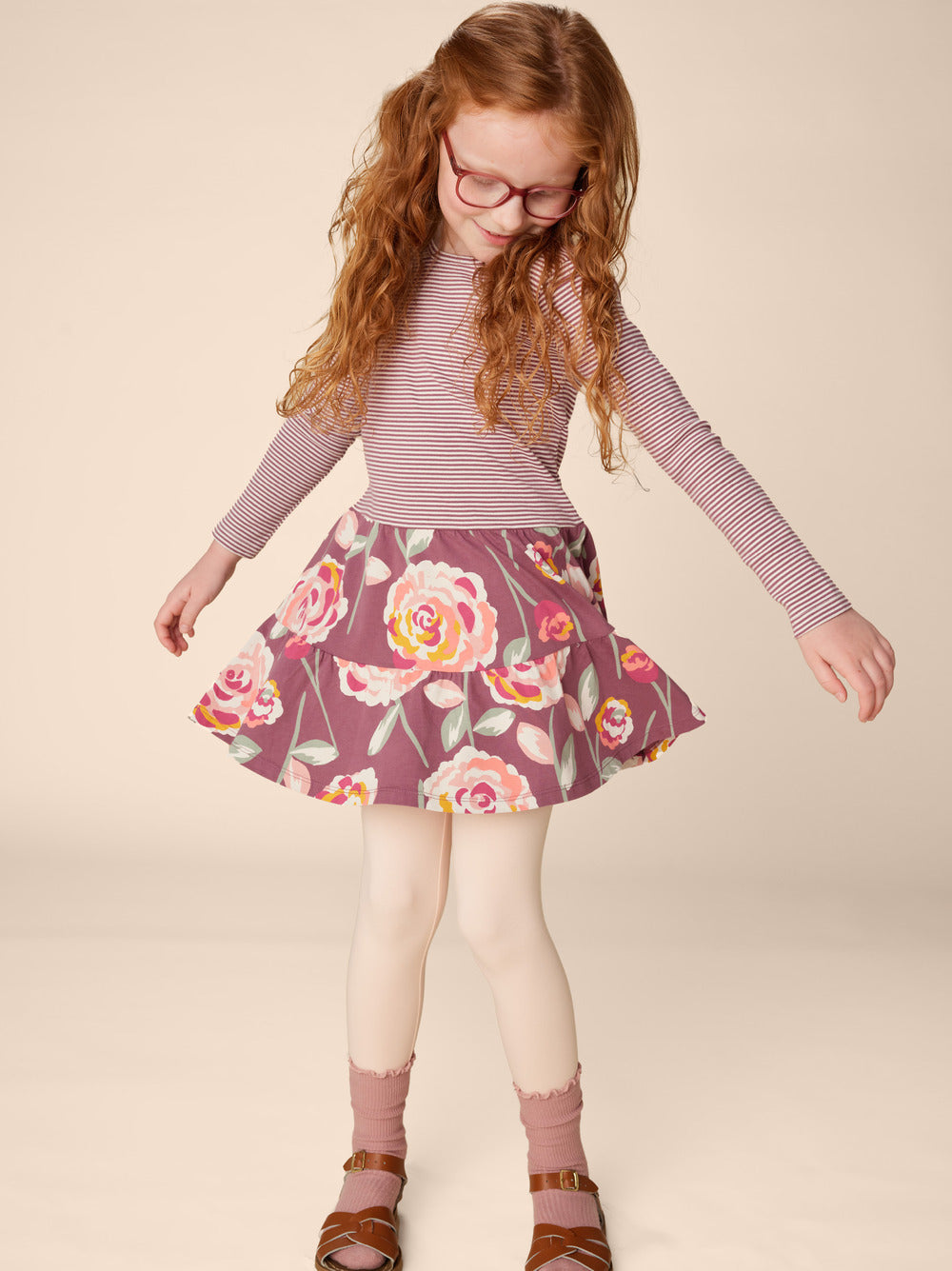 Turkish Rose Tiered Skirted Dress