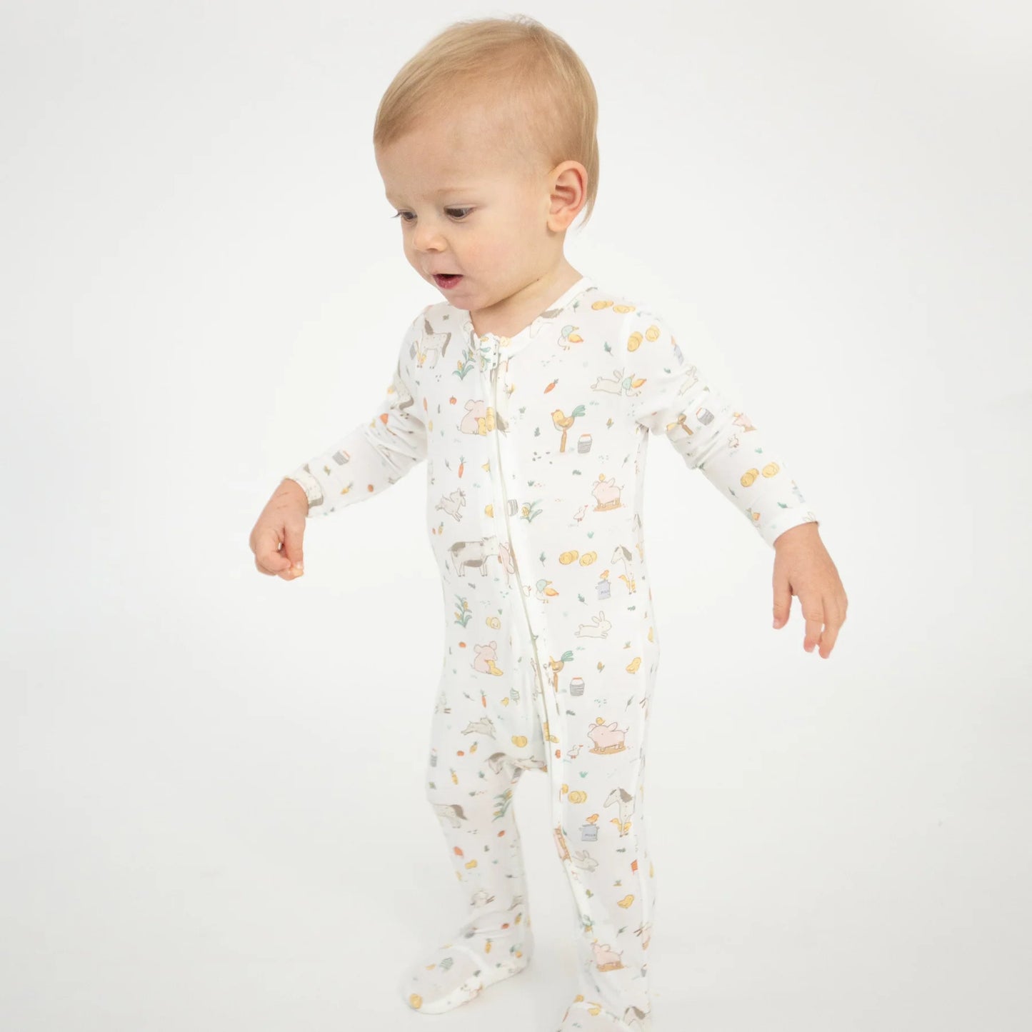 Farm Babies Zipper Footie