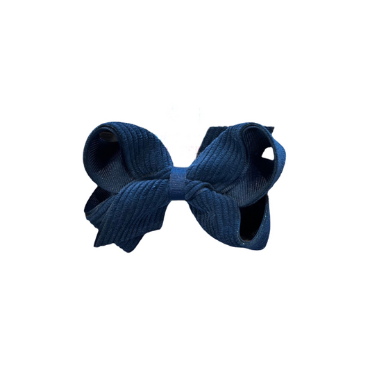 Navy Mini Corduroy Bow