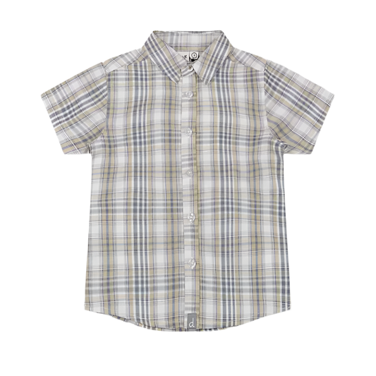 Plaid Blue Short Sleeve Shirt