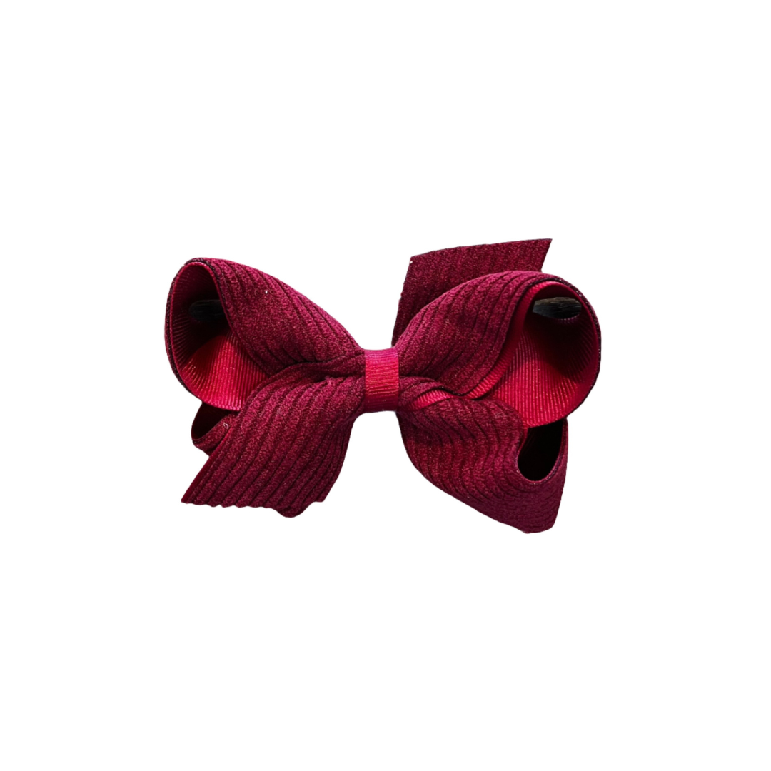 Crimson Mini Corduroy Bow