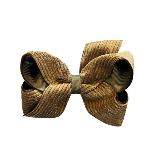 Brown Medium Corduroy Bow