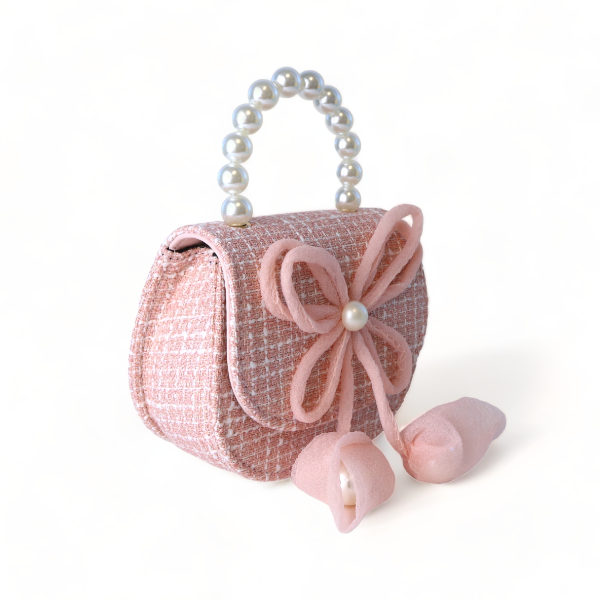 Pink Bowtie Tweed Purse