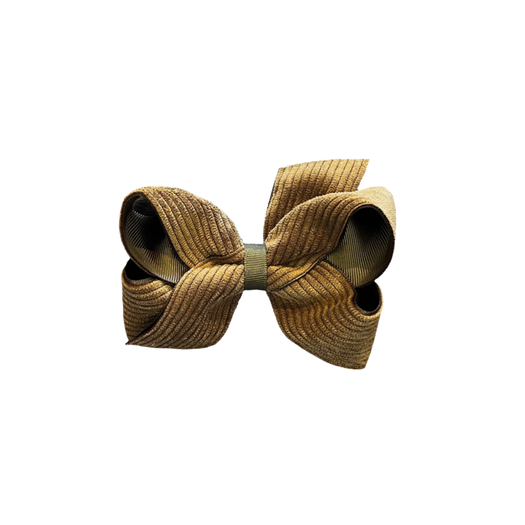 Brown Mini Corduroy Bow