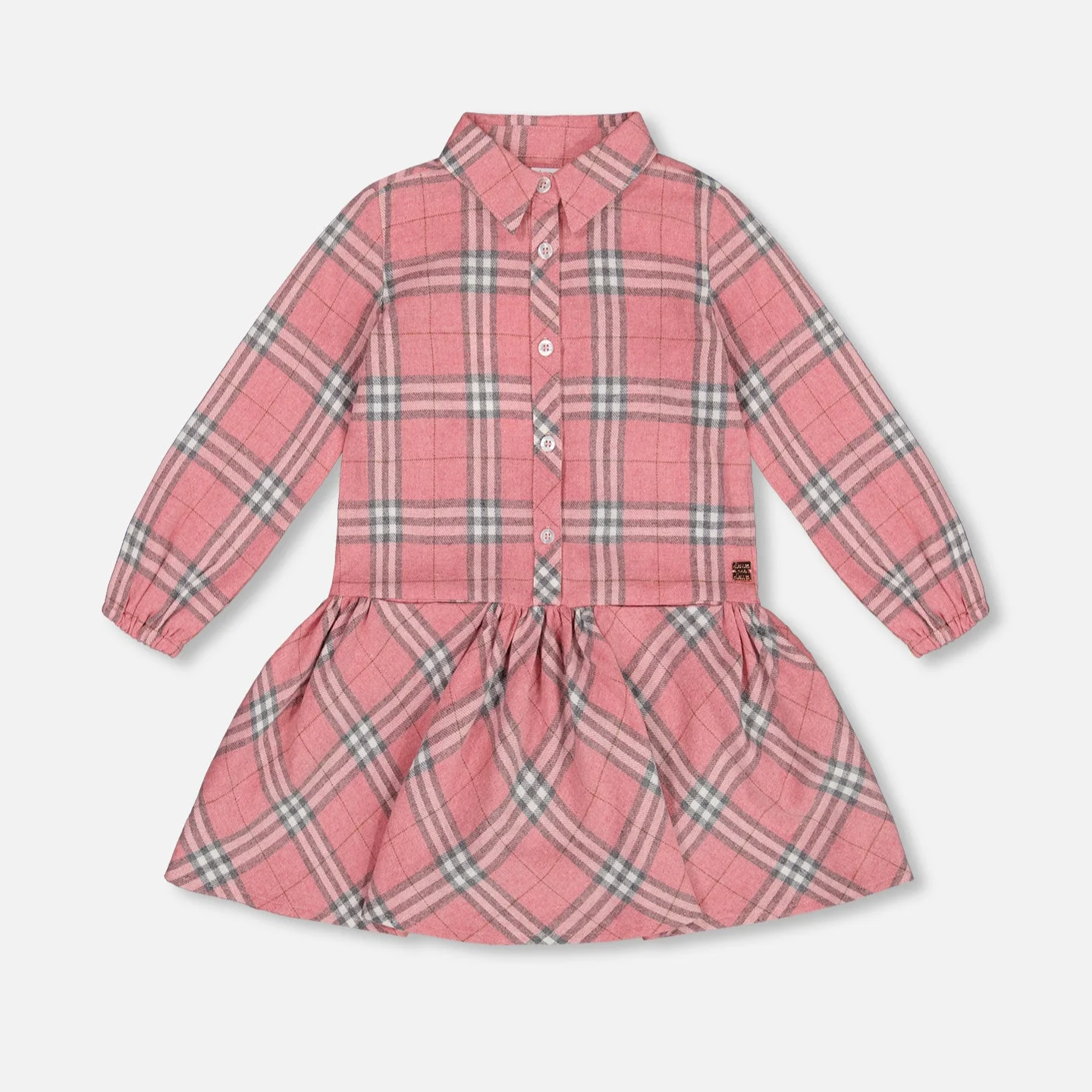 Pink Plaid Shirt Dress