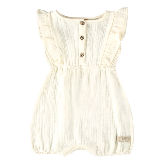 Ivory Muslin Wing Romper