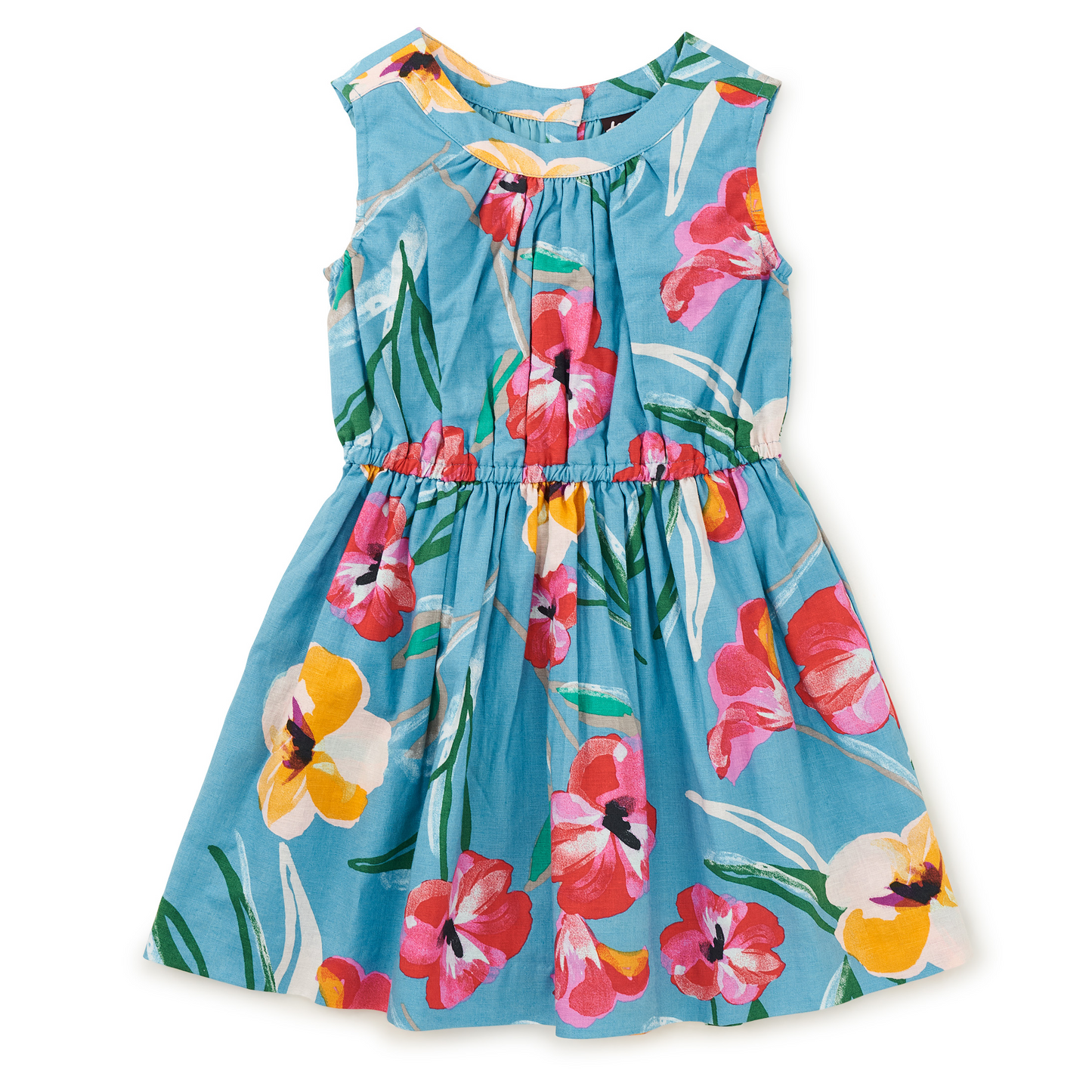 Painterly Hibiscus Sleeveless Dress