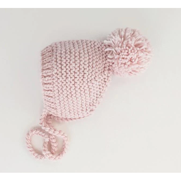 Blush Garter Stitch Bonnet