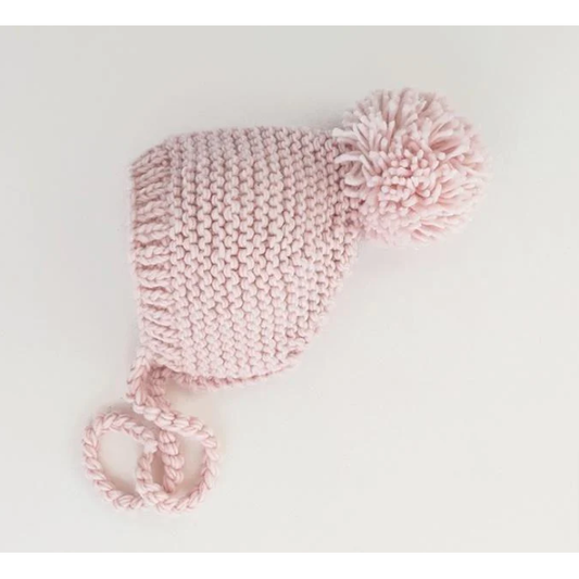 Blush Garter Stitch Bonnet