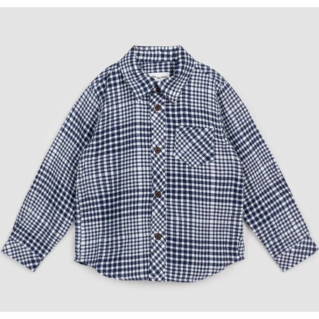 Steel Blue Plaid Flannel Shirt