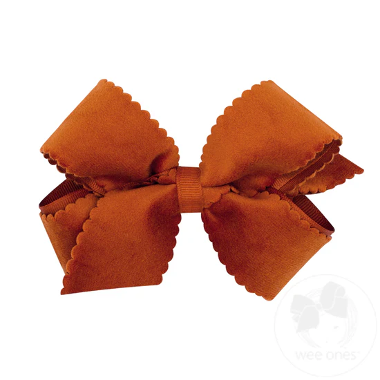 Burnt Umber Medium Scallop Edge Bow