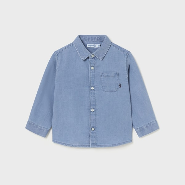 Chambray Soft Denim Button Up Top