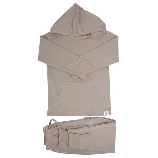 Just Taupe French Terry Hooded Jogger Set