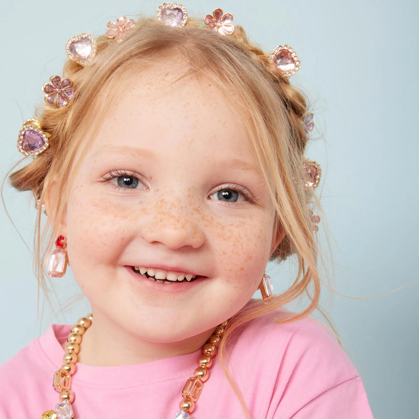 Pink & Purple Gem Hair Clips