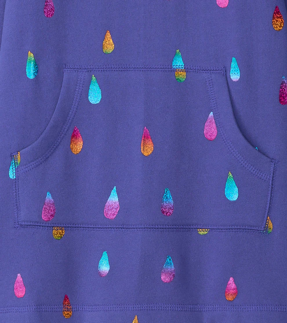 Rainbow Raindrops Sweatshirt Dress