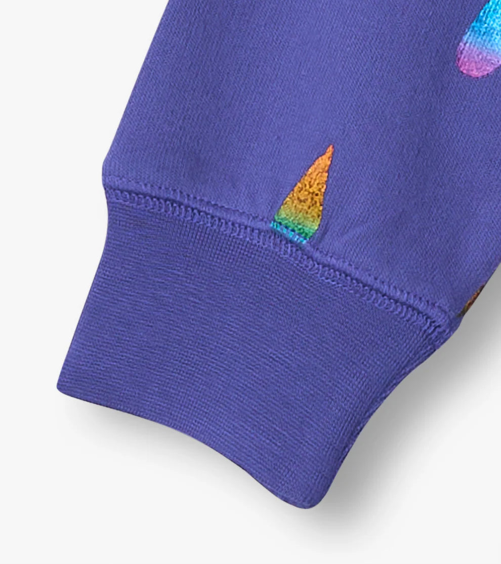 Rainbow Raindrops Sweatshirt Dress