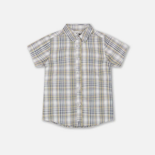 Plaid Blue Short Sleeve Shirt