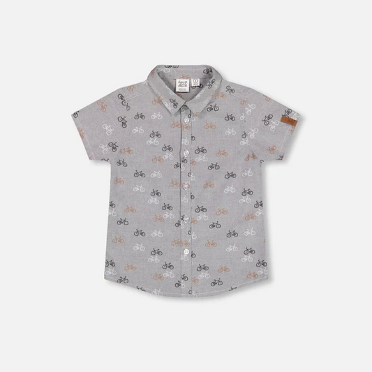 Printed Bicycle Short Sleeve Shirt