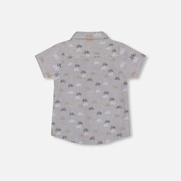 Printed Bicycle Short Sleeve Shirt