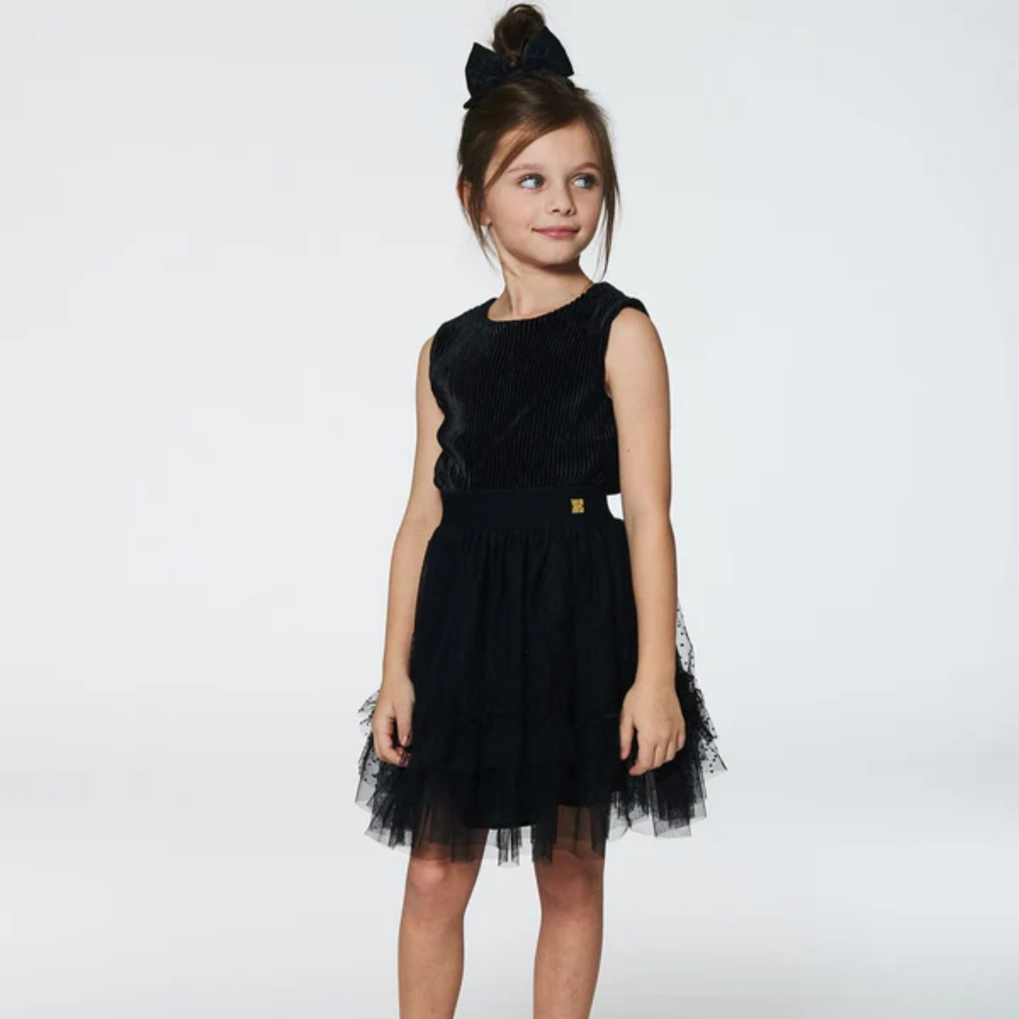 Anthracite Sleeveless Tulle Dress