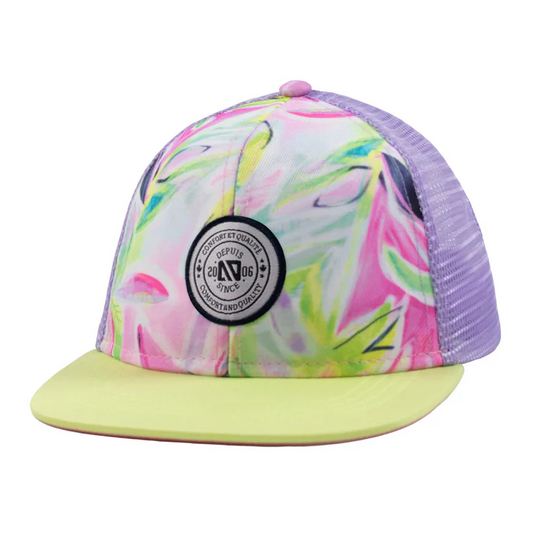 Lilac Lime Floral Trucker Hat