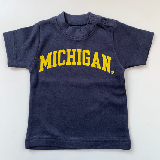 Curved Michigan Baby Short Sleeve Tee