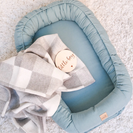 Sea Blue Linen Babynest