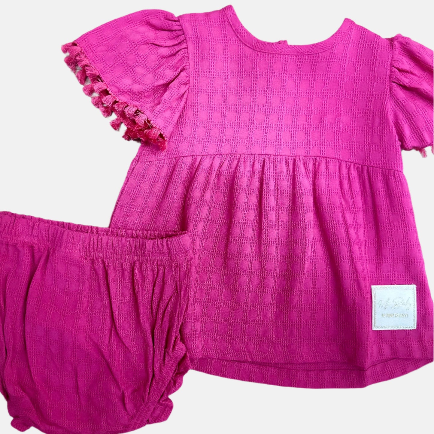 Hot Pink Woven Blouse and Bloomer Set