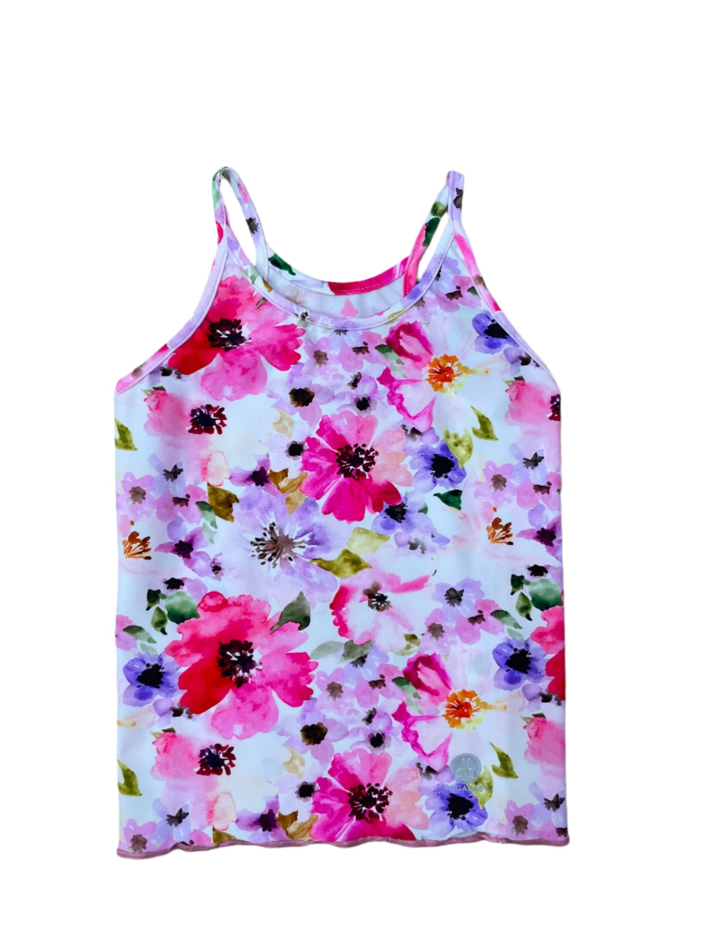 Pink Splash Floral Razor Back Tank