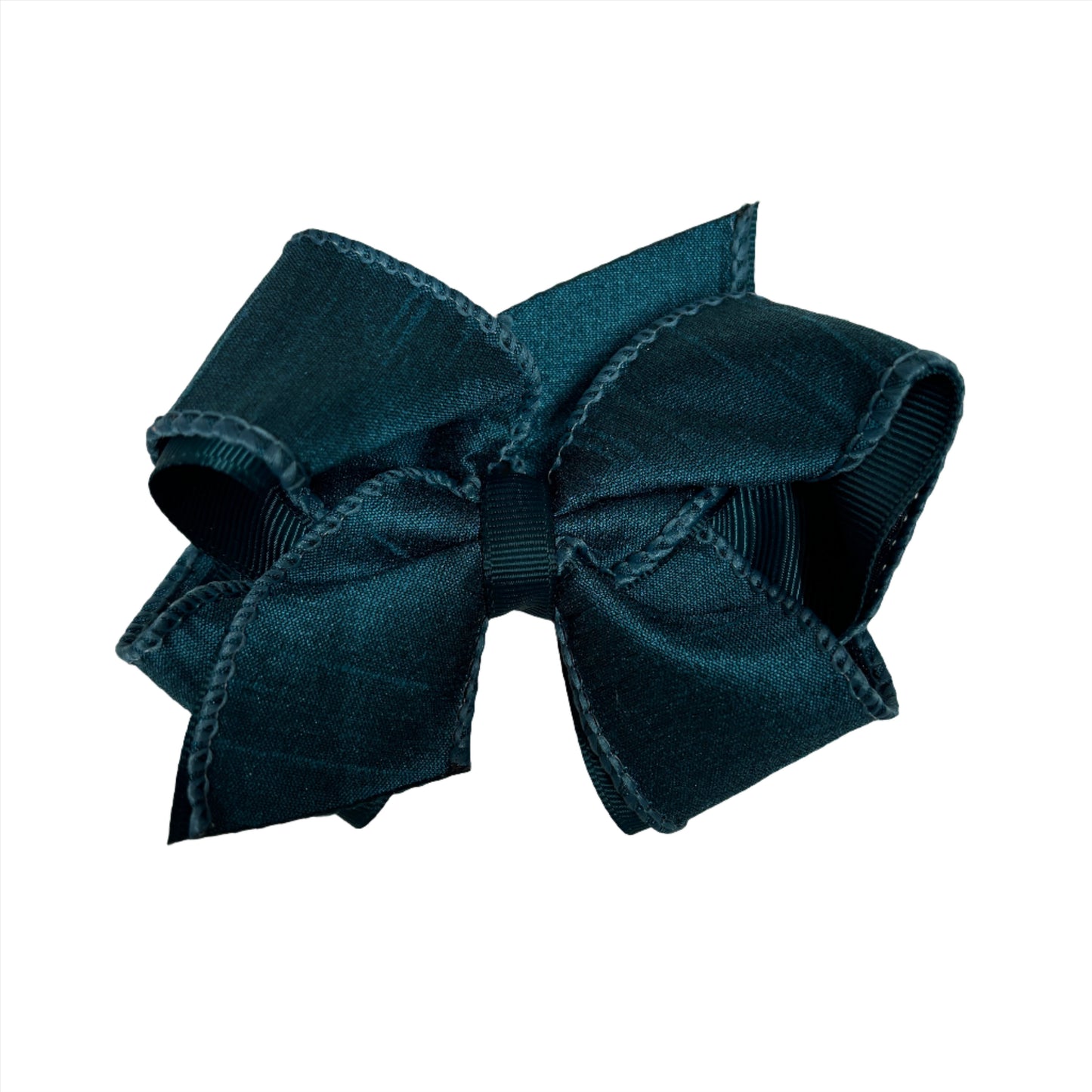 Teal Medium Dupioni Bow