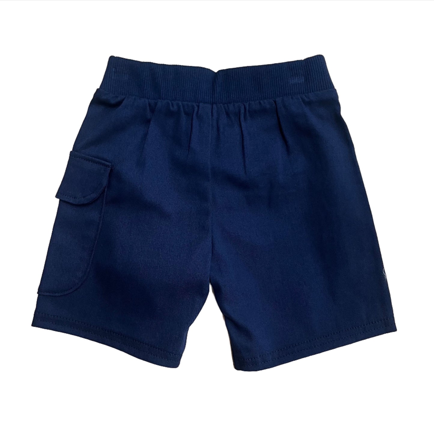 Navy Solid Matching Pull On Shorts