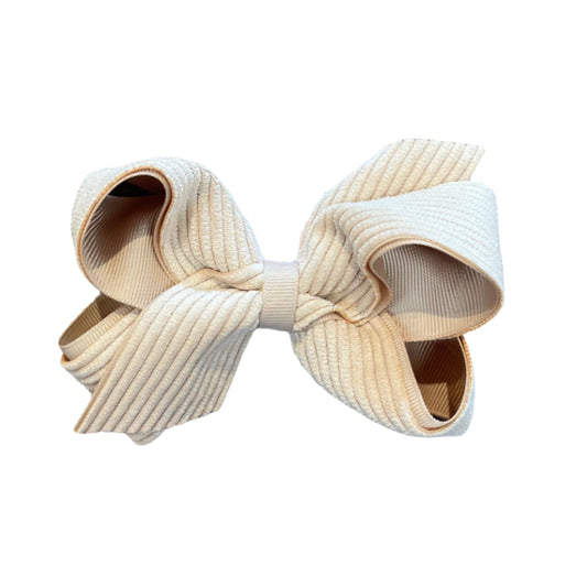 Tan Medium Corduroy Bow