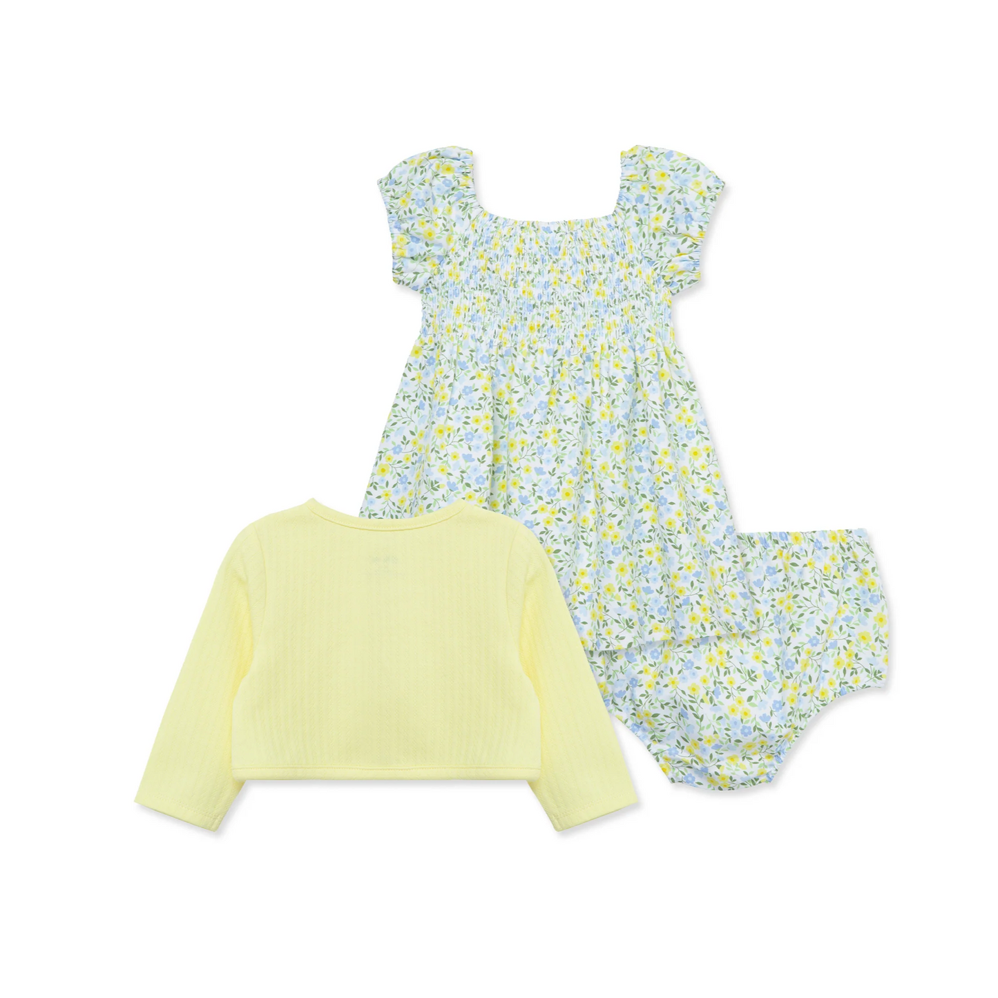 Yellow Ditsy Floral Knit Dress Set