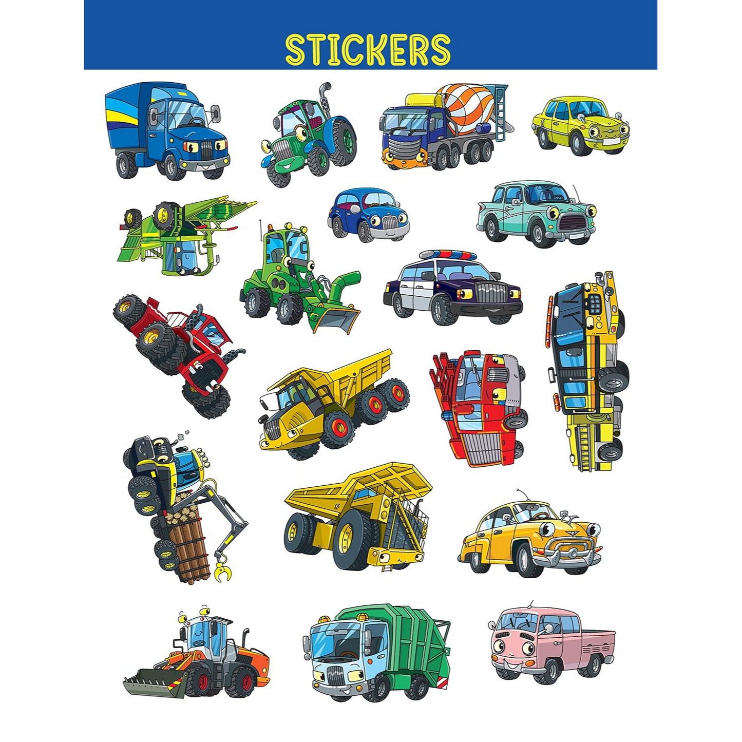 Super Cool Trucks, Tractors, and Cars Coloring Book