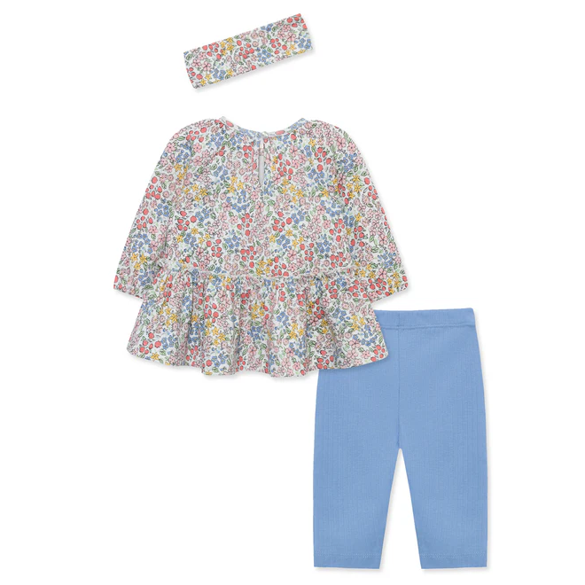 Blue Garden Floral Tunic Set