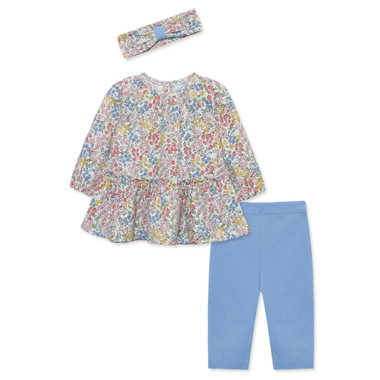 Blue Garden Floral Tunic Set