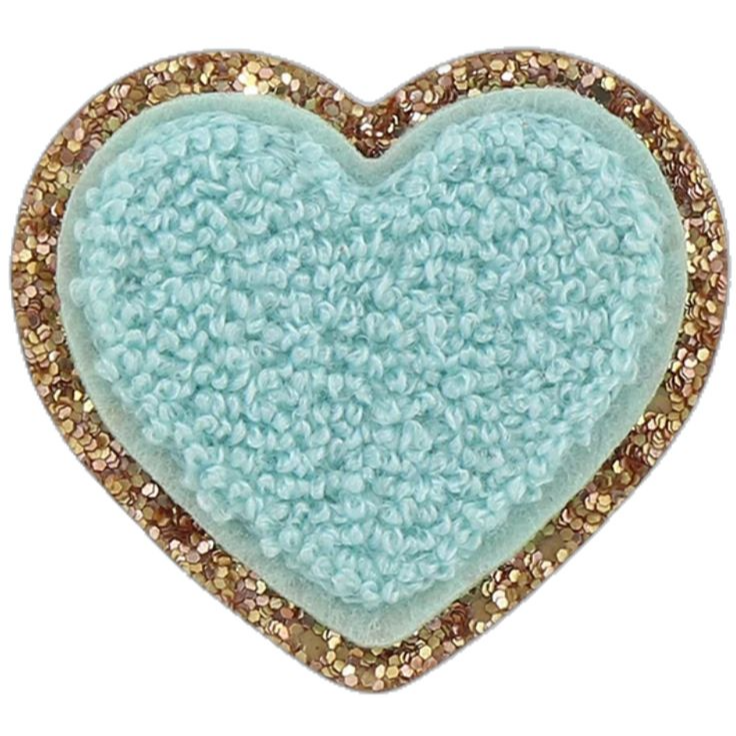 Large Chenille Heart Patches