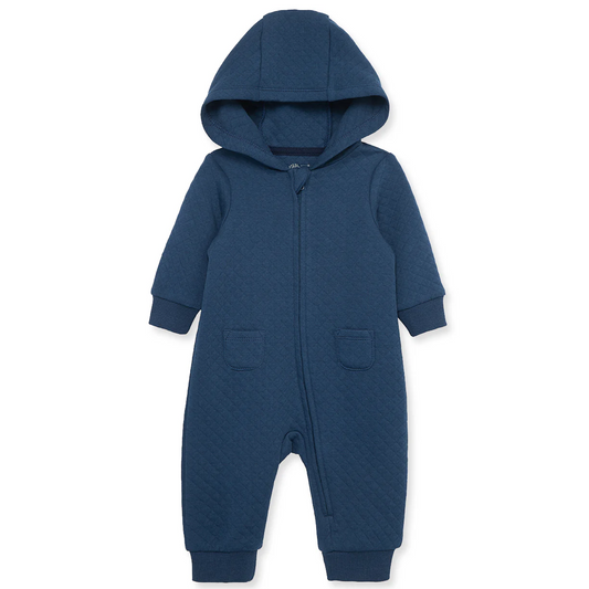 Navy Quilted Hooded Coverall