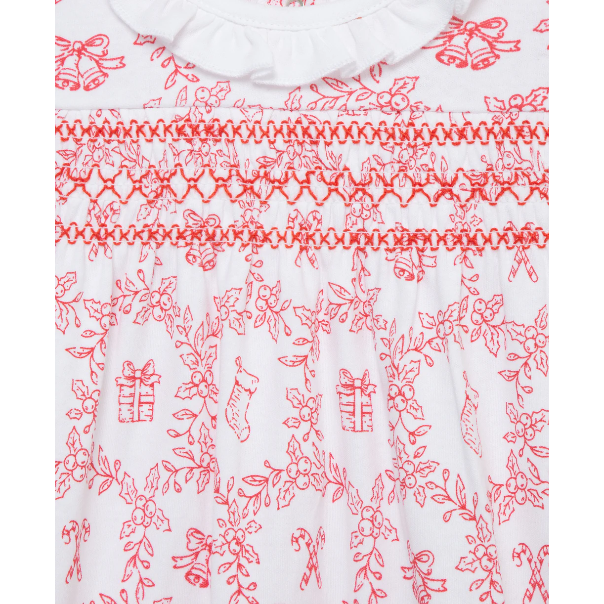 Red Festive Toile Footie