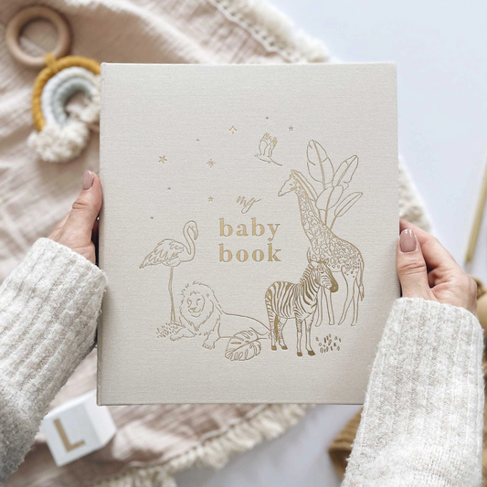 Safari-Themed Luxury Keepsake Baby Memory Book