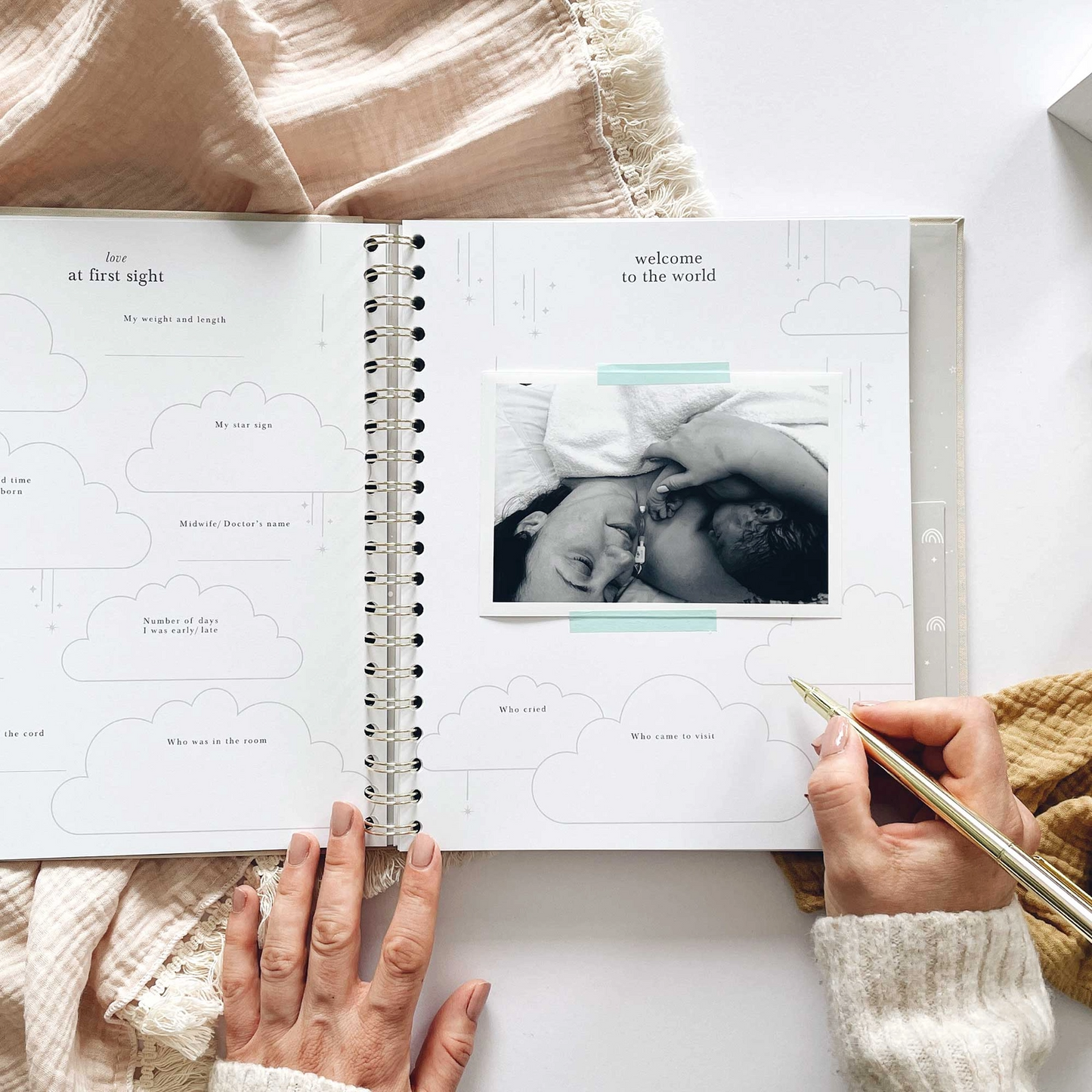 Safari-Themed Luxury Keepsake Baby Memory Book