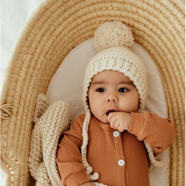 Natural Garter Stitch Bonnet