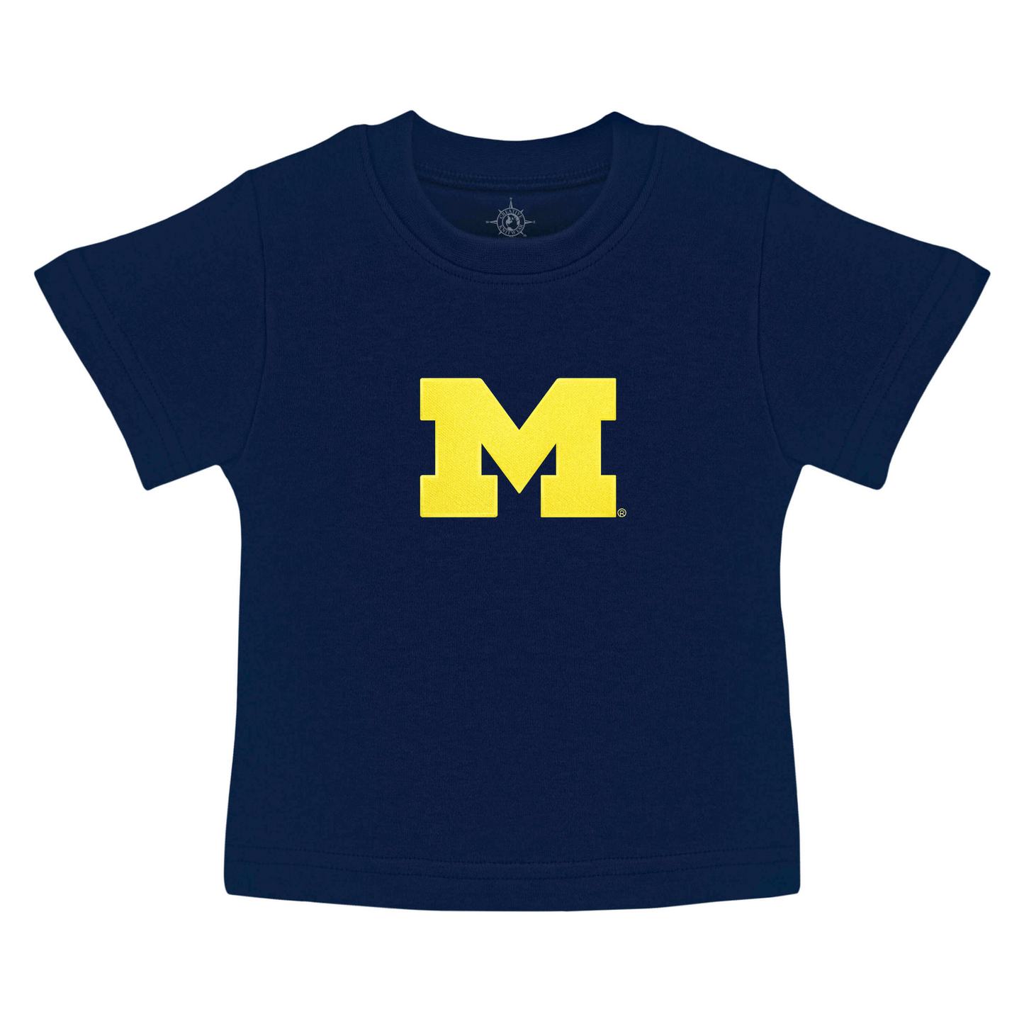 Navy Block M Michigan Baby Short Sleeve Tee