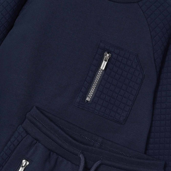 Navy Waffle Pullover