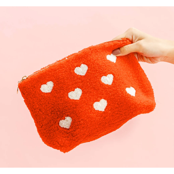 Red Hearts Teddy Pouch - Travel