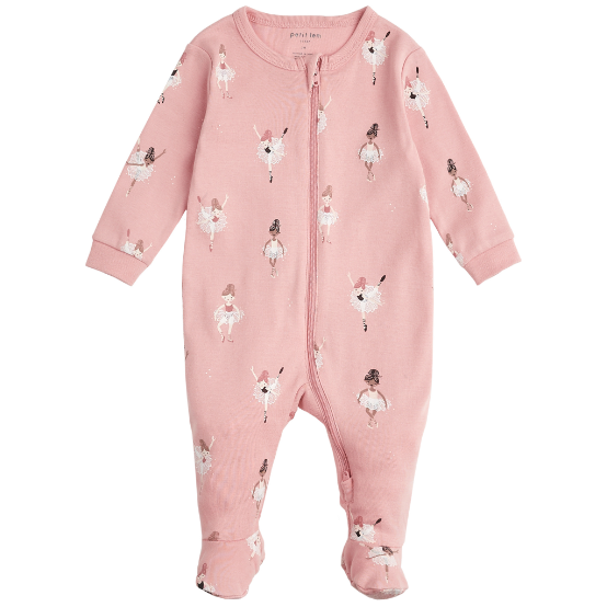 Rose Ballerina Zipper Footie