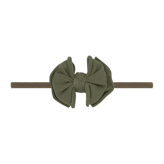 Army Green Baby Bow Fab Skinny Headband