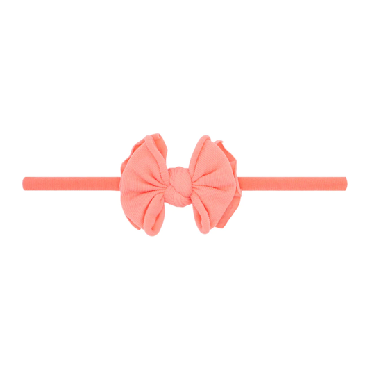 Coral Bow Fab Baby Skinny Headband