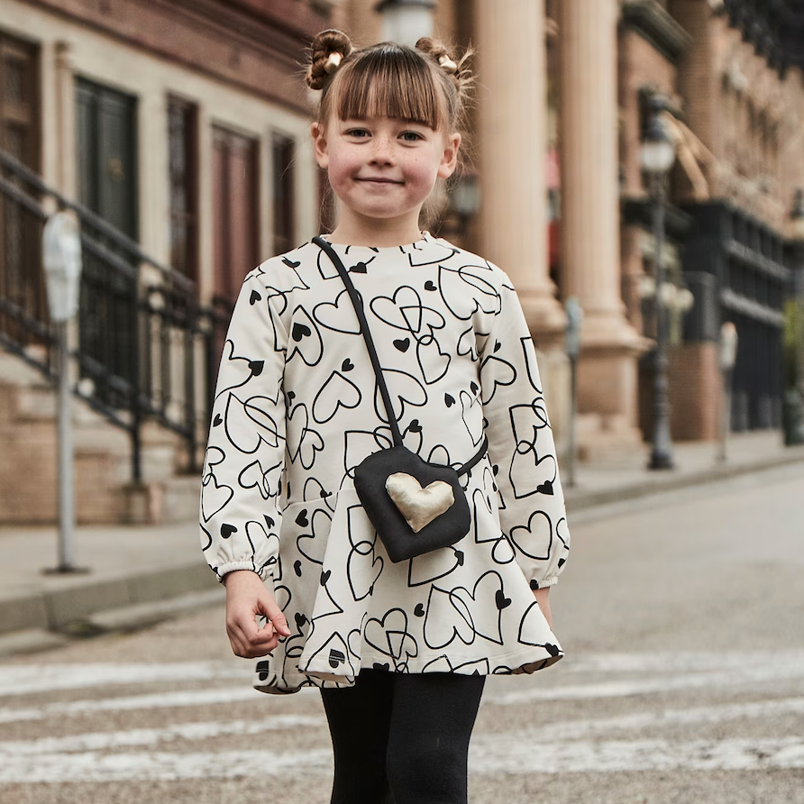 Chickpea Heart Dress with Purse